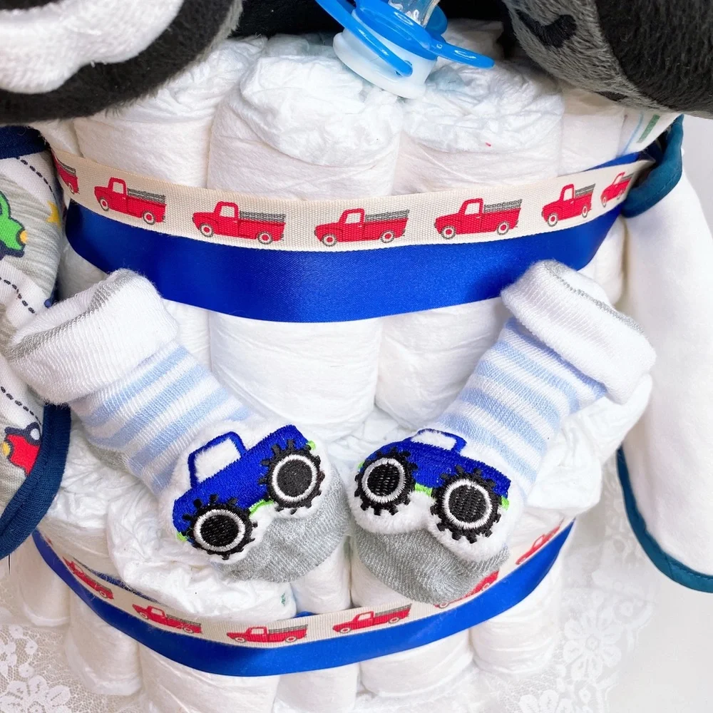 Tractor Diaper Cake